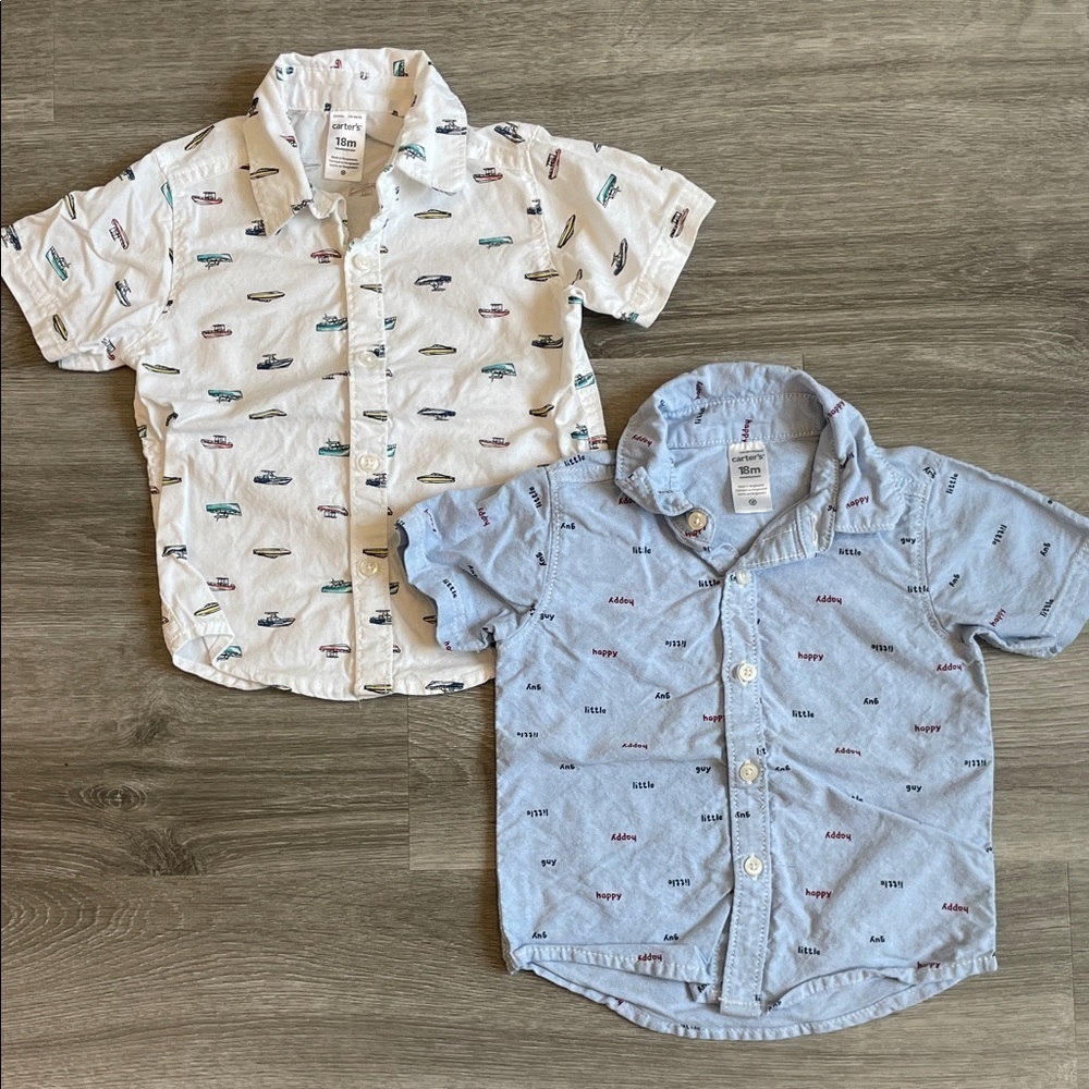 Carter's baby boys short sleeve button down shirts